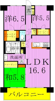 クレストフォルム柏サウスウイング 720号室 間取り