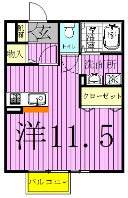 メルベーユ 208号室 間取り