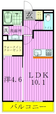 コンフォールドミール北松戸 105号室 間取り
