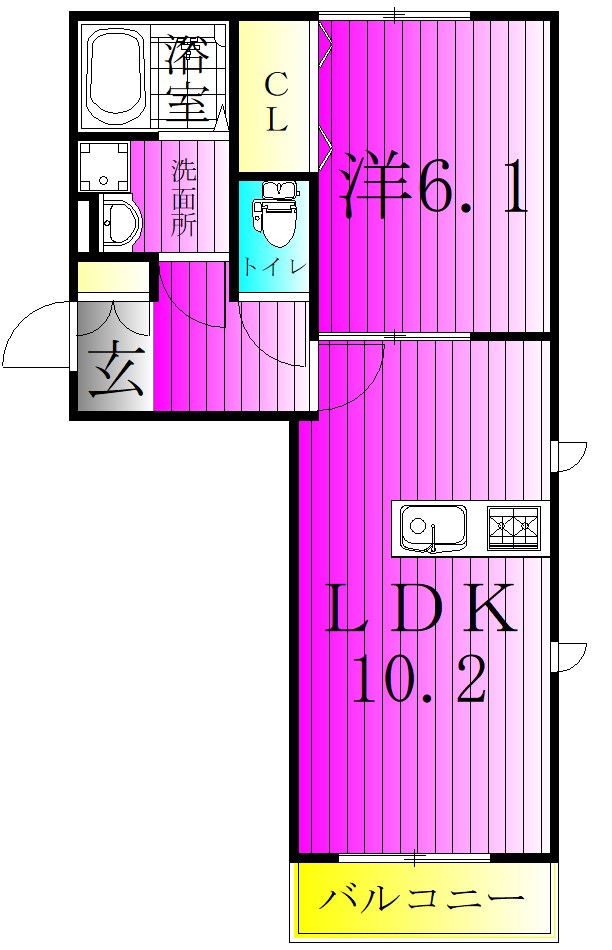 HANABUSA　Ⅳ 101号室 間取り