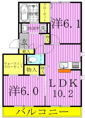 HANABUSA　Ⅳ 301号室 間取り