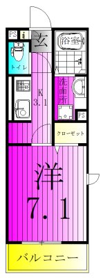 コンフォールドミール北松戸 201号室 間取り