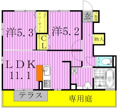 フォリウム-N 102号室 間取り