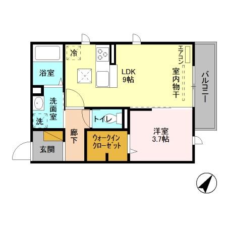 シャルマン 101号室 間取り