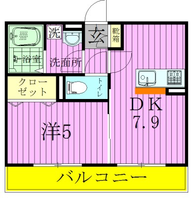 シャルマン 103号室 間取り