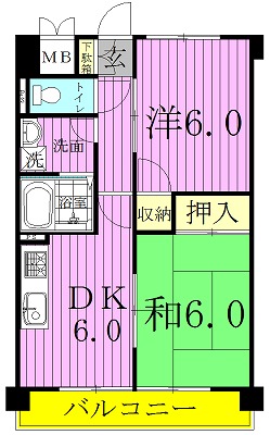 渡辺マンション 206号室 間取り