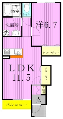 プラネット・丸山 102号室 間取り