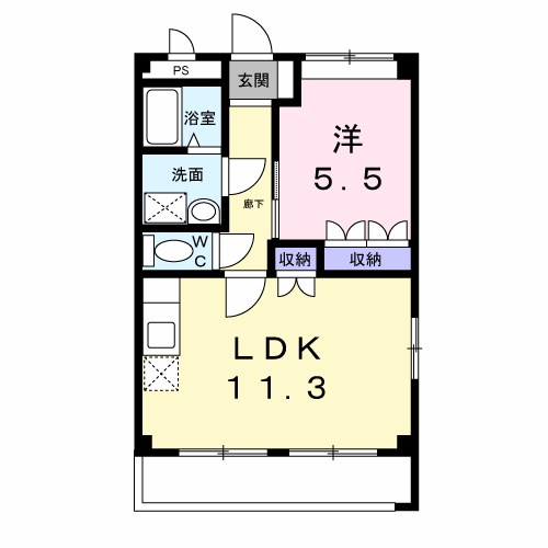 エクセルハイム 201号室 間取り