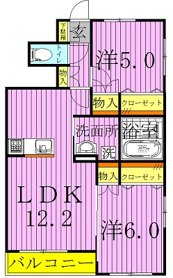 ボナールメゾン 102号室 間取り