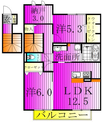 プリマヴェーラＡ 201号室 間取り
