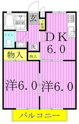 グランドール柏南Ｂ棟 203号室 間取り