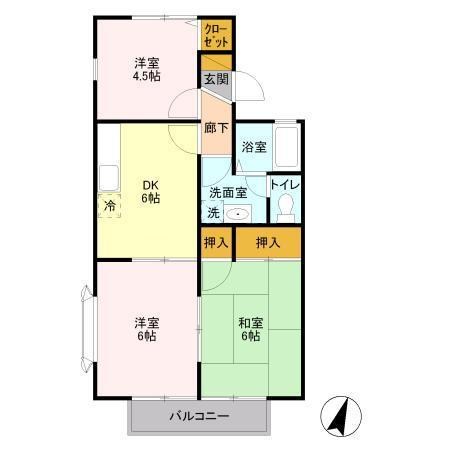 アリュールB 205号室 間取り