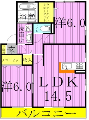 リビングタウンみずきB 201号室 間取り