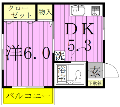 みさきⅠ 202号室 間取り