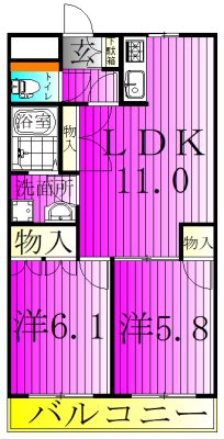 セントラルハイツⅡ 101号室 間取り