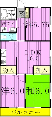 プランドール弐番館 201号室 間取り