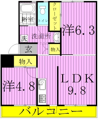 ブランシュ北柏 204号室 間取り