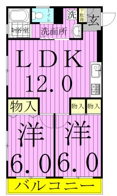 ＵＳパレスⅡ 101号室 間取り