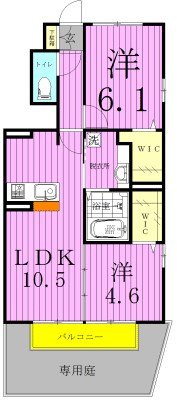 グリーンハイツ 101号室 間取り