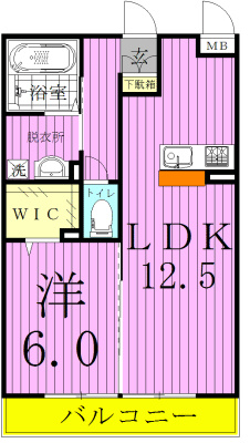 サンシャインⅡ 205号室 間取り