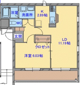 エクシード二ツ木Ｂ棟 102号室 間取り