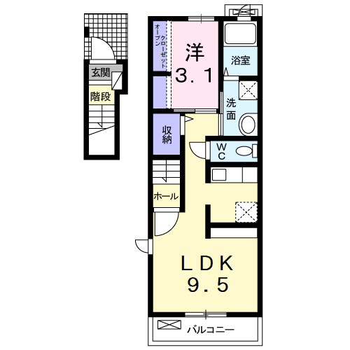 サンリットＢ 202号室 間取り