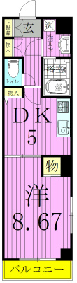 エスペランサ松戸 402号室 間取り