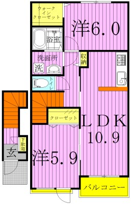 ファミールヒルズ　Ⅱ 201号室 間取り