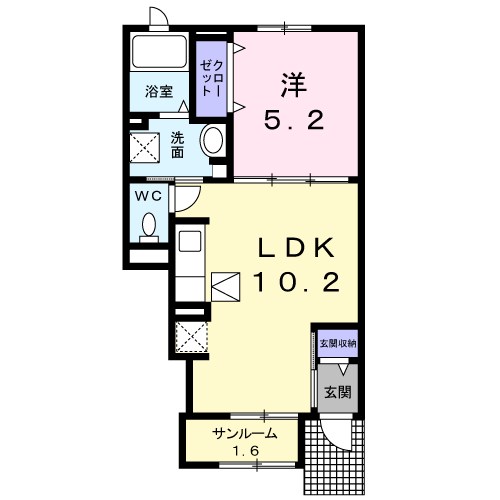 アモーレ　ボスコ 102号室 間取り