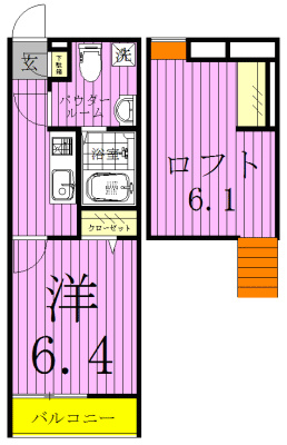 KUKUNA松戸 202号室 間取り