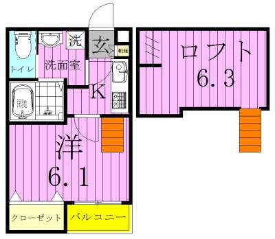 クルーゼ 102号室 間取り