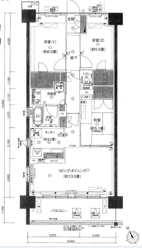 クレストフォルム柏サウスウイング 114号室 間取り