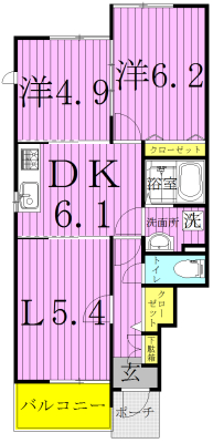 フォルテシモ 103号室 間取り