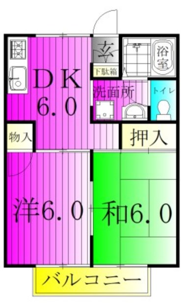 セジュール鎌ケ谷 102号室 間取り