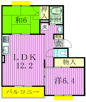 サンパレス横須賀 206号室 間取り