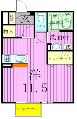 メルベーユ 106号室 間取り
