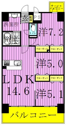 フェリジータ 801号室 間取り