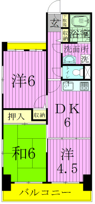ライオンズヒルズ松戸 103号室 間取り