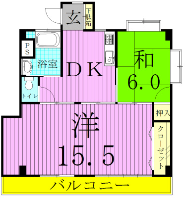 松戸長岡ハイツ 201号室 間取り