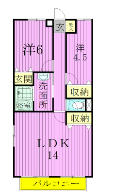 ガーデン六実 103号室 間取り