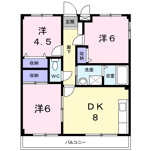 ガーデン六実 103号室 間取り