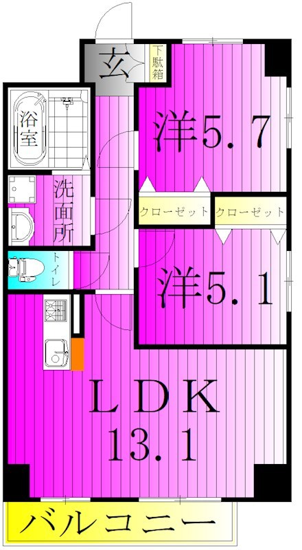 Ｋ・Ｍおおたかの森 907号室 間取り