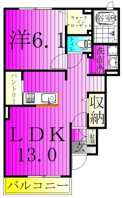 フォーシーズンズⅡ 102号室 間取り