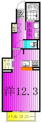 グローバルＡ 102号室 間取り