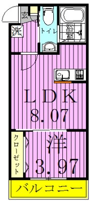 メゾン・ア・ルエ松戸 102号室 間取り
