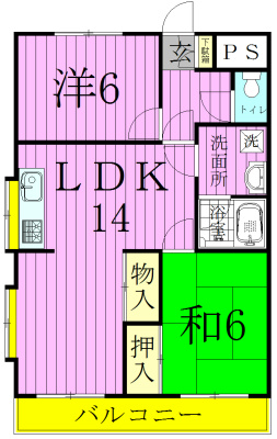 第二ラフィーヌ北小金 402号室 間取り