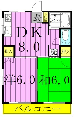 サマックス・セシオン 106号室 間取り