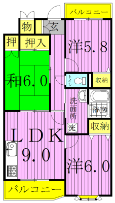 ラフィーヌ・フォレ 307号室 間取り