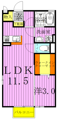 オラカーサ 102号室 間取り