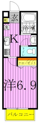 セナリオコート柏Ⅴ 201号室 間取り